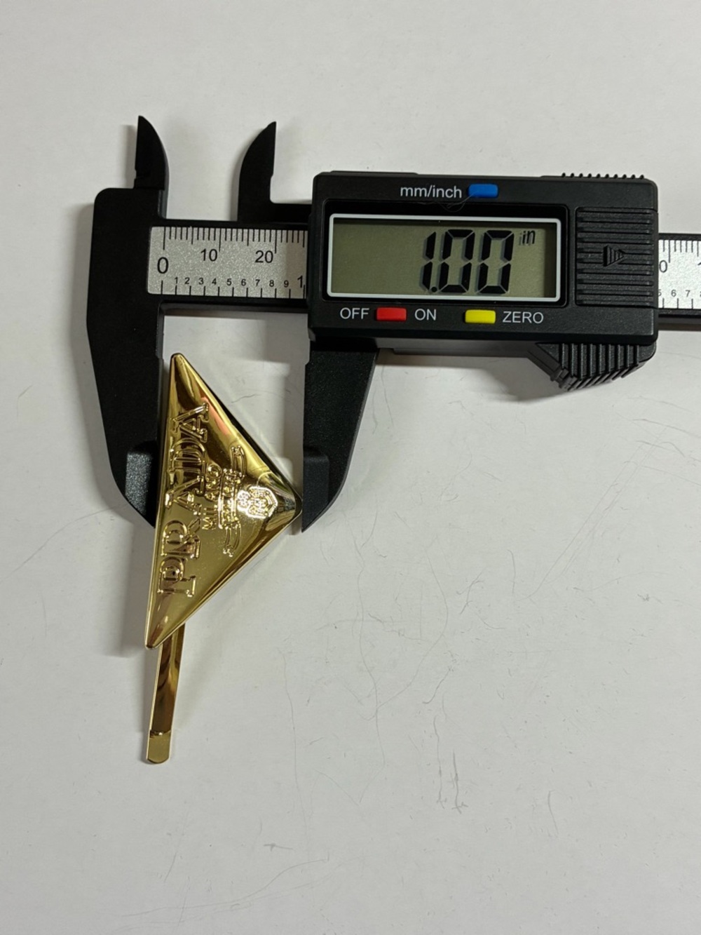 Prada Gold Triangle Logo Hair Clip - Picture 6 of 7